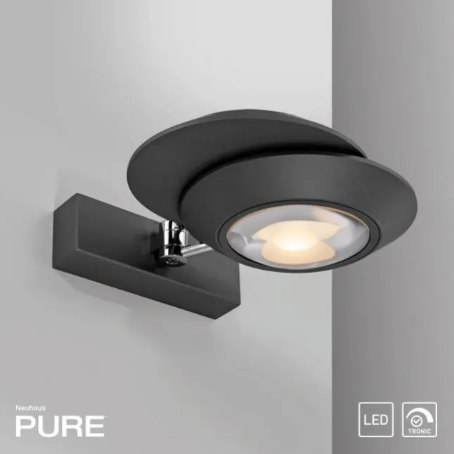 Paul Neuhaus LED Wandleuchte PURE Oculis, black pearl, dimmbar, dreh+schwenkbar