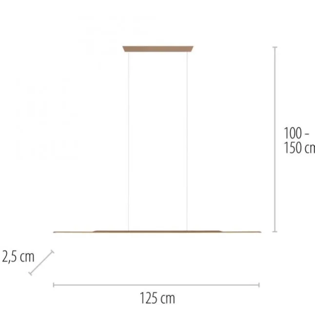 Paul Neuhaus Pendelleuchte PURE Surface bronce 125x25 höhenverstellbar