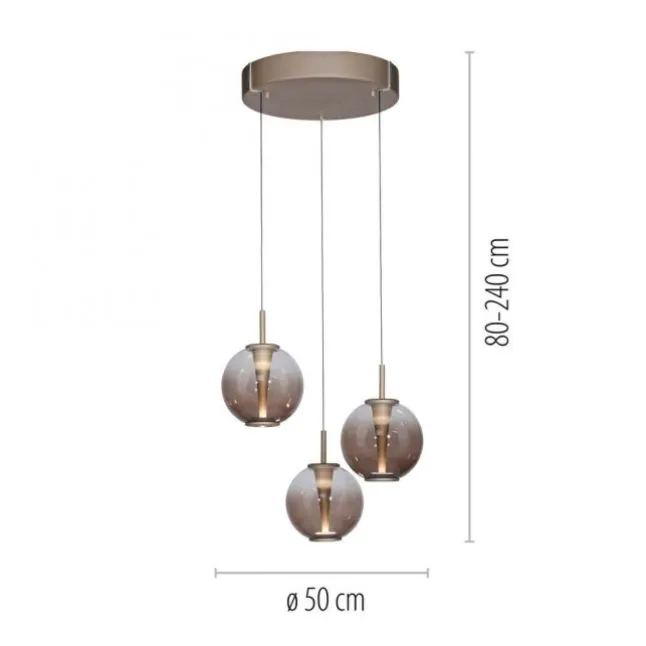 Paul Neuhaus Pendelleuchte PURE E-Infinity bronce mit e-Lift Funktion