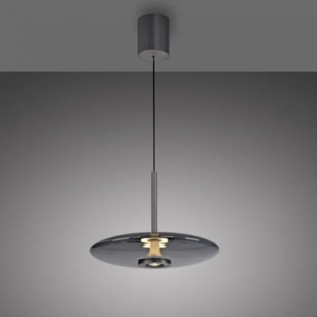 Paul Neuhaus Pendelleuchte PURE E-Vitrum platin (grau) elektrisch