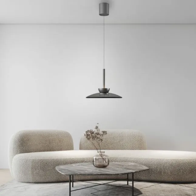 Paul Neuhaus Pendelleuchte PURE Moon platin (grau) höhenverstellbar dimmbar