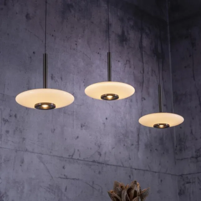 Paul Neuhaus Pendelleuchte PURE Vitrum 3 flammig dark-metal brown