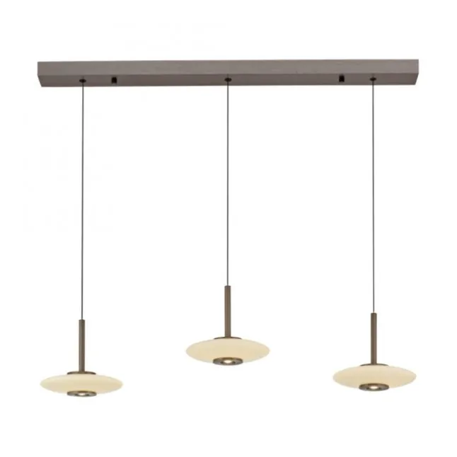 Paul Neuhaus Pendelleuchte PURE Vitrum 3 flammig dark-metal brown