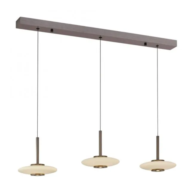 Paul Neuhaus Pendelleuchte PURE Vitrum 3 flammig dark-metal brown