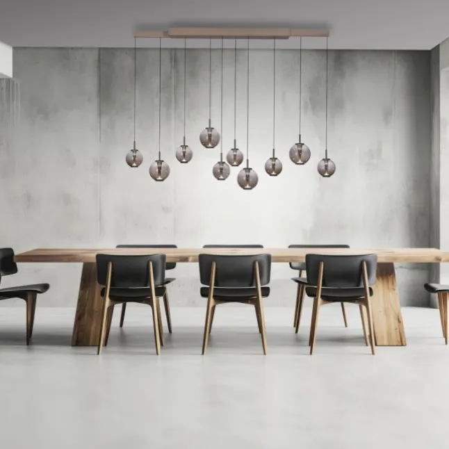 Paul Neuhaus Pendelleuchte PURE E-Infinity, bronce mit e-Slide Funktion