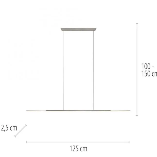 Paul Neuhaus Pendelleuchte PURE Surface platin (grau) 125x25 höhenverstellbar