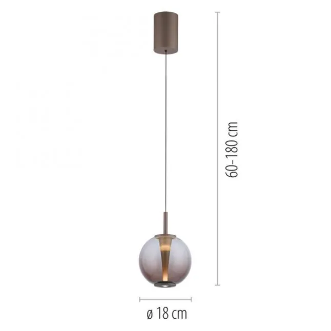 Paul Neuhaus Pendelleuchte PURE Infinity bronce, Comfort Lift Funktion