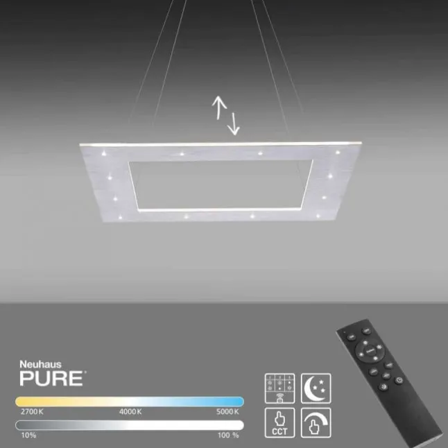 Paul Neuhaus PURE Cosmo LED Pendelleuchte quadratisch Touchdimmer CCT