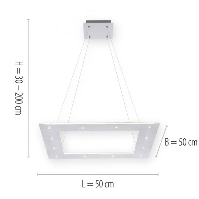 Paul Neuhaus PURE Cosmo LED Pendelleuchte quadratisch Touchdimmer CCT