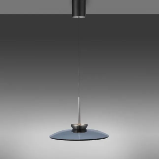 Paul Neuhaus PURE E-Moon Pendelleuchte platin (grau) elektrisch Fernbedienung