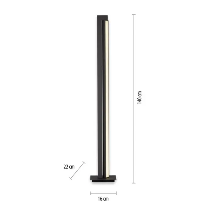 Paul Neuhaus PURE Lines Floor LED Stehleuchte graphite dimmbar drehbar Schalter