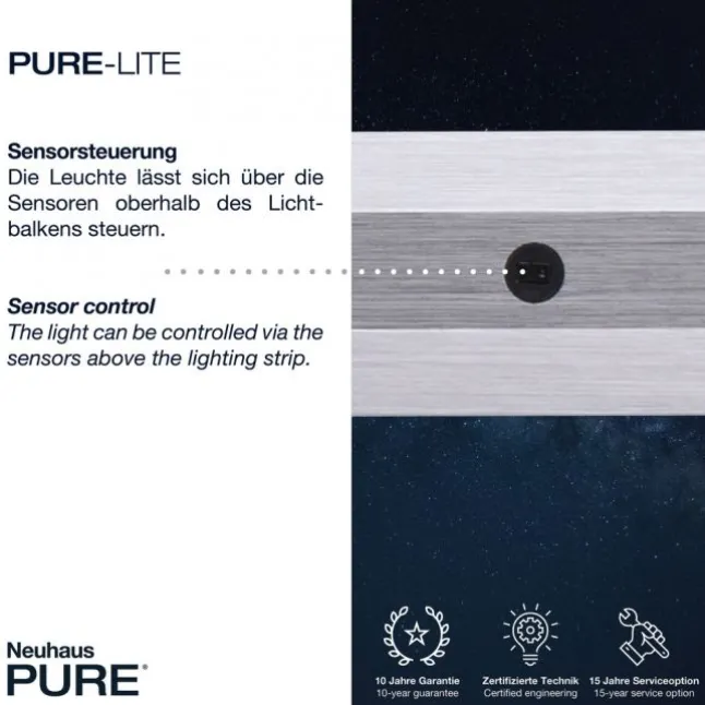 Paul Neuhaus PURE Lite LED Pendelleuchte graphite 100x6x120cm CCT dimmbar