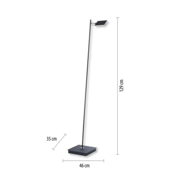 Paul Neuhaus PURE Mira LED Stehleuchte black pearl dimmbar Fußbschalter