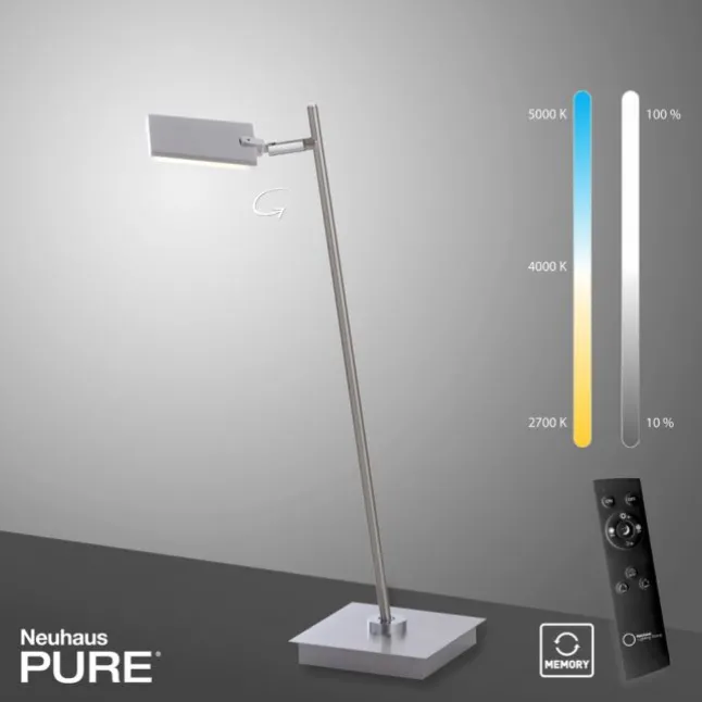 Paul Neuhaus PURE Mira LED Tischleuchte aluminium dimmbar Schreibtischlampe
