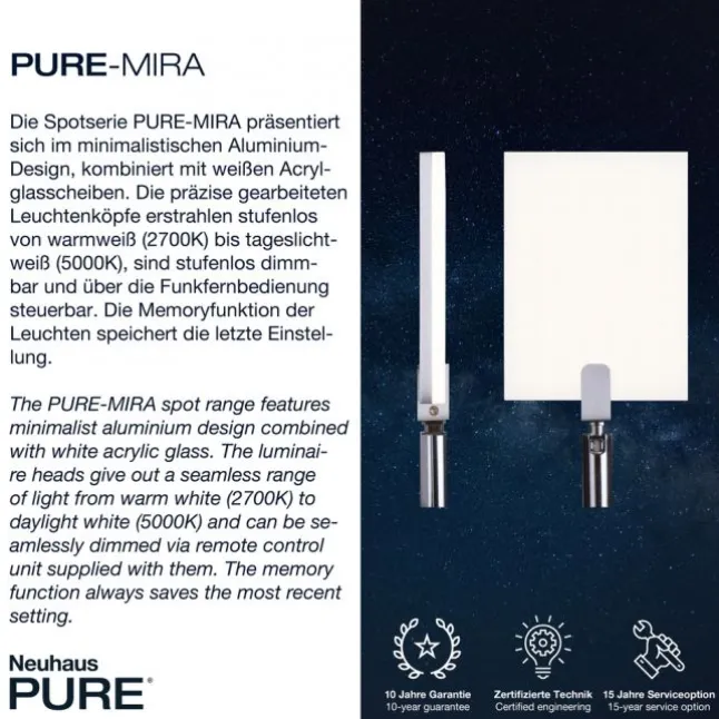 Paul Neuhaus PURE Mira LED Tischleuchte aluminium dimmbar Schreibtischlampe