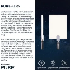 Paul Neuhaus PURE Mira LED Tischleuchte diamond (alu) dimmbar Schreibtischlampe