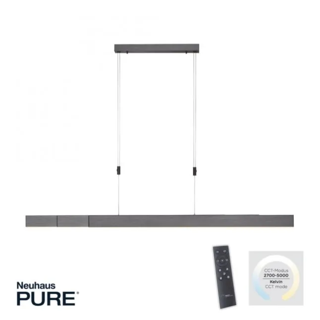 Paul Neuhaus PURE Moto e-SLIDE® platin (grau) elektrisch ausfahrbar Pendelleuchte