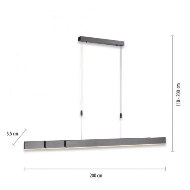 Paul Neuhaus PURE Moto e-SLIDE® platin (grau) elektrisch ausfahrbar Pendelleuchte