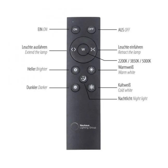 Paul Neuhaus PURE Moto e-SLIDE® platin (grau) elektrisch ausfahrbar Pendelleuchte