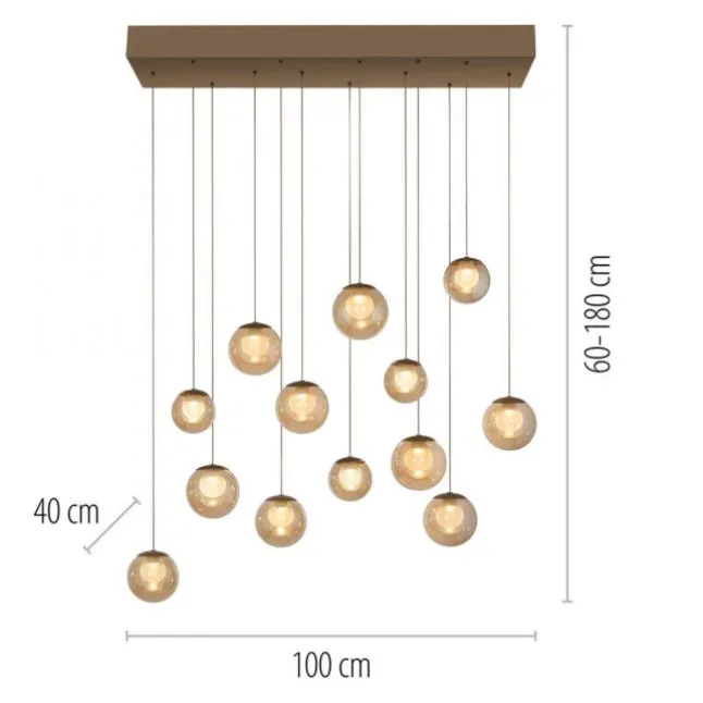 Paul Neuhaus PURE Popup,LED Pendelleuchte bronce, 13 flammig