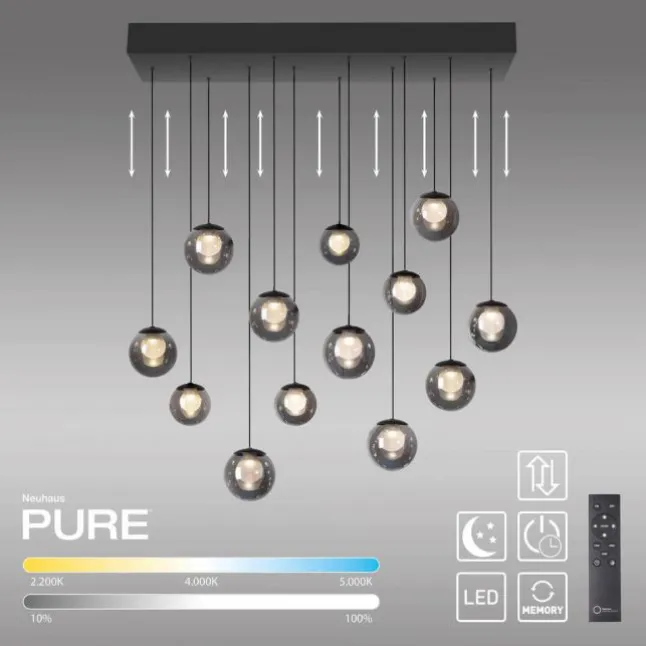 Paul Neuhaus PURE Popup, LED Pendelleuchte, mystic grey,