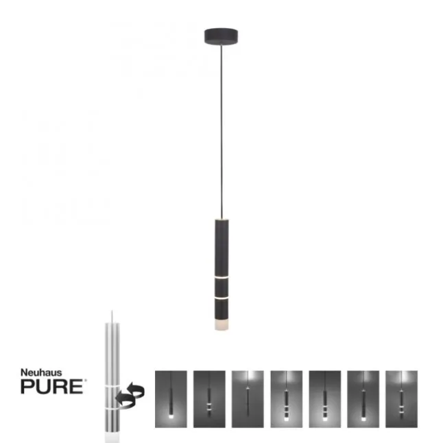 Paul Neuhaus PURE Vega LED Pendelleuchte schwarz 1 flammig mit Lichtmodi