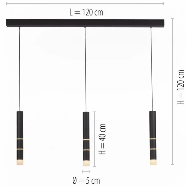Paul Neuhaus PURE Vega LED Pendelleuchte schwarz 3 flammig mit Lichtmodi