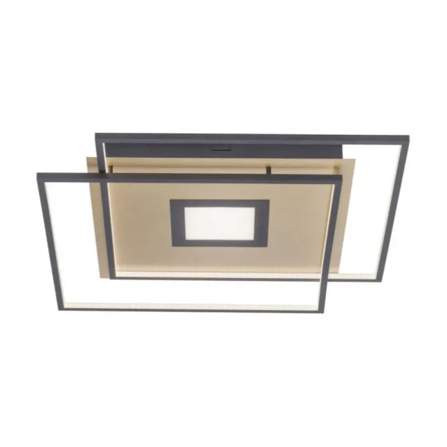 Paul Neuhaus, Q-AMIRA, LED-Deckenleuchte, schwarz-messing, Smart Home