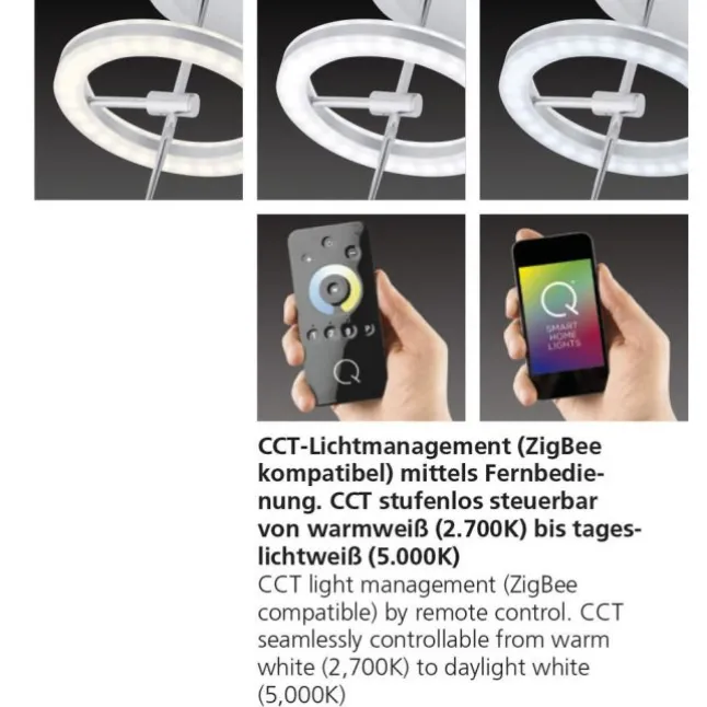 Paul Neuhaus, Q-AMY, LED-Deckenleuchte, stahlfarben, Smart Home (Auslauf)