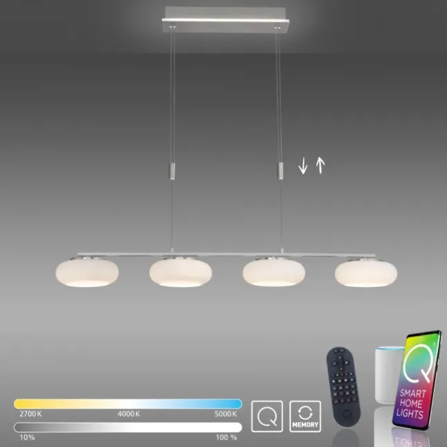 Paul Neuhaus, Q-ETIENNE, LED Pendelleuchte stahl, Smart Home