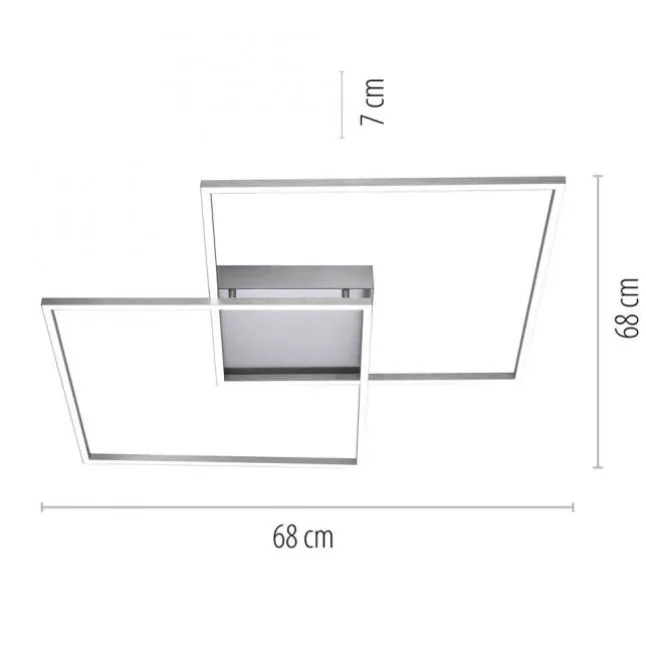 Paul Neuhaus, Q-INIGO, LED-Deckenleuchte, CCT, silber, dimmbar, Smart Home