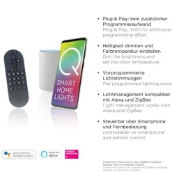 Paul Neuhaus, Q-INIGO, LED-Deckenleuchte, CCT, silber, dimmbar, Smart Home