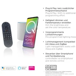 Paul Neuhaus, Q-INIGO, LED-Deckenleuchte, stahl, Smart Home