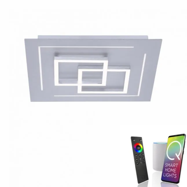 Paul Neuhaus, Q-LINEA, LED-Deckenleuchte, 40x40cm, dimmbar, CCT, Smart Home