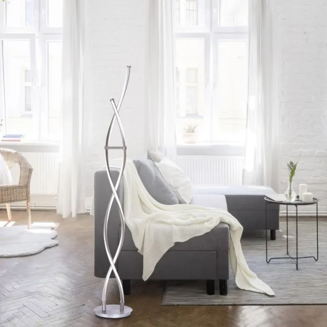 Paul Neuhaus, Q-MALINA, LED-Stehleuchte, geschwungen, dimmbar, CCT, Smart Home