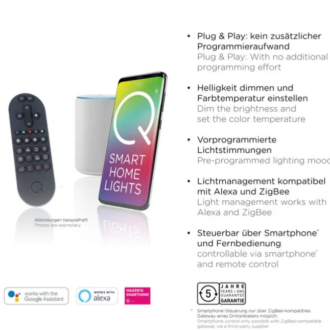Paul Neuhaus Q MARKO LED Deckenleuchte Smart Home eckig schwarz dimmbar RGB