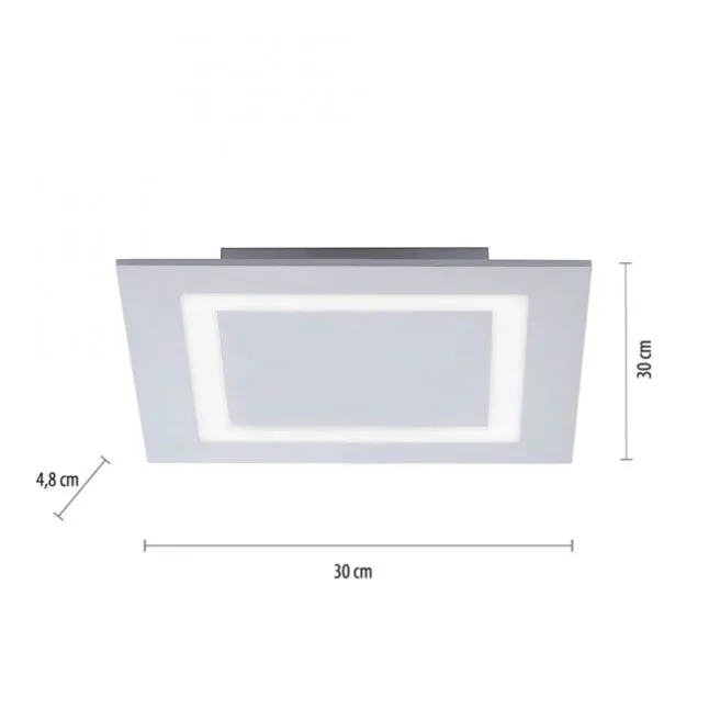 Paul Neuhaus, Q-MIRAN, Smart Home, LED-Deckenleuchte, 30x30cm, Fernbedienung, aluminium