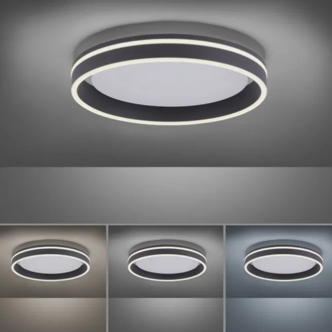 Paul Neuhaus, Q-VITO, LED-Deckenleuchte, anthrazit, Ø 40cm, rund, Smart Home