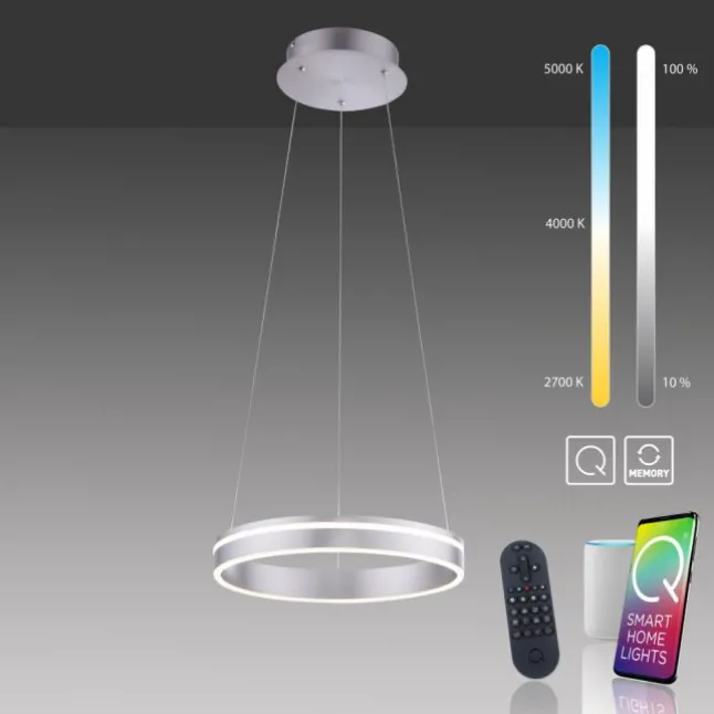 Paul Neuhaus, Q-VITO, LED-Pendelleuchte, Ringform, Ø 40cm, Smart Home