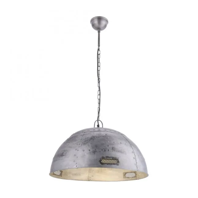 Pendelleuchte, Eisen, halbrunder Leuchtschirm, E27, Ø 60cm, rustikal