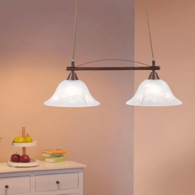Pendelleuchte, 2-flammig, rost, rustikal, E14 Fassung, Landhaus Stil