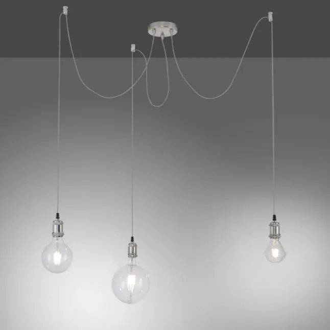 Pendelleuchte, stahl, 3-flammig, Retro-Stil, E27 Fassung, modern, vintage