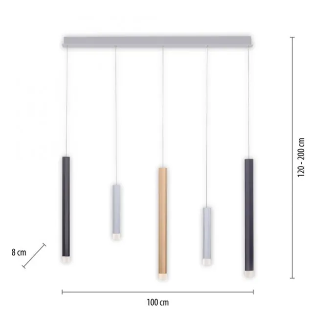PURE Gemin LED-Pendelleuchte, Aluminium, gebürstet, höhenverstellbar