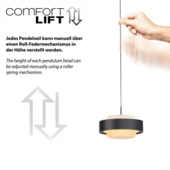 Schöner Wohnen-Kollektion 3fl. LED Pendelleuchte ELMO schwarz
