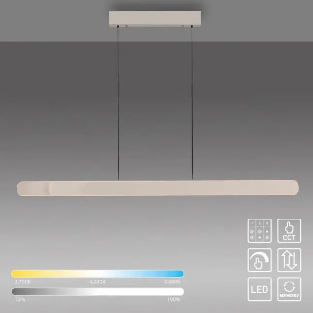 Schöner Wohnen-Kollektion LED Pendelleuchte ADRIANA, sandfarben, dimmbar