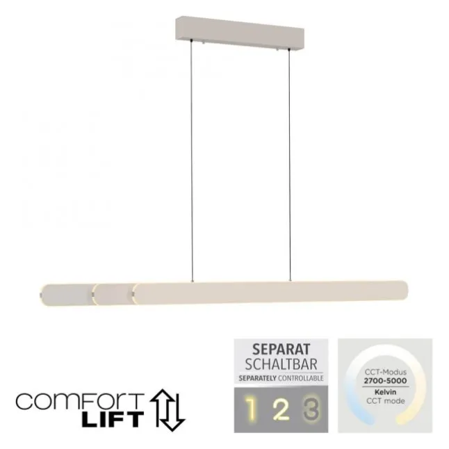 Schöner Wohnen-Kollektion LED Pendelleuchte ADRIANA, sandfarben, dimmbar