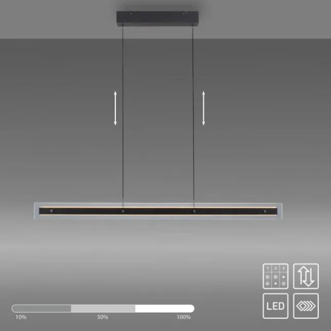 Schöner Wohnen-Kollektion LED Pendelleuchte LENA, schwarz, Dimmer, Up-and Down
