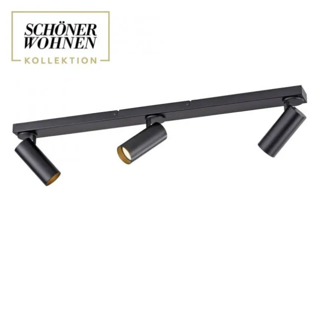 Schöner Wohnen-Kollektion LED Deckenleuchte RIK, schwarz, 3-flammig, drehbar