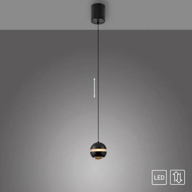 Schöner Wohnen-Kollektion LED Pendelleuchte LINI, schwarz, 1-flammig