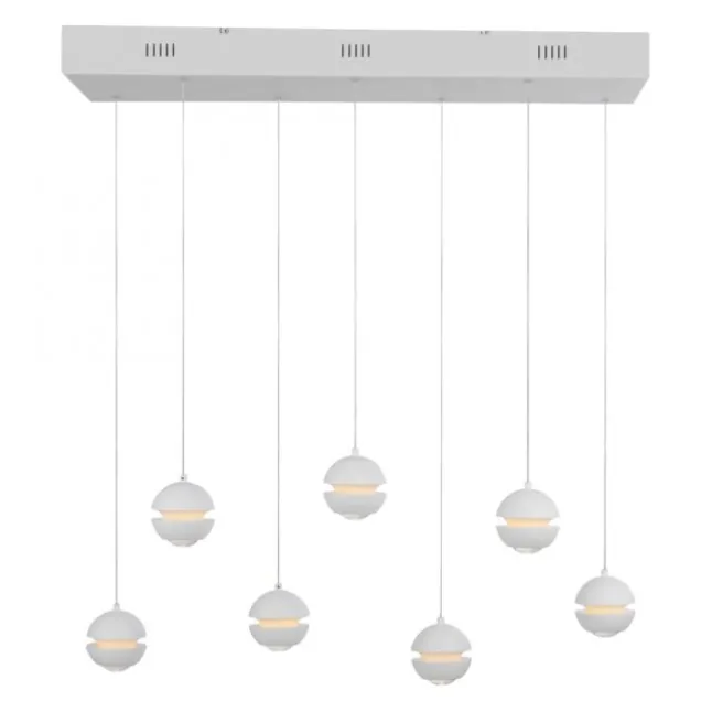 Schöner Wohnen-Kollektion LED Pendelleuchte weiss, 7-flammig, dimmbar